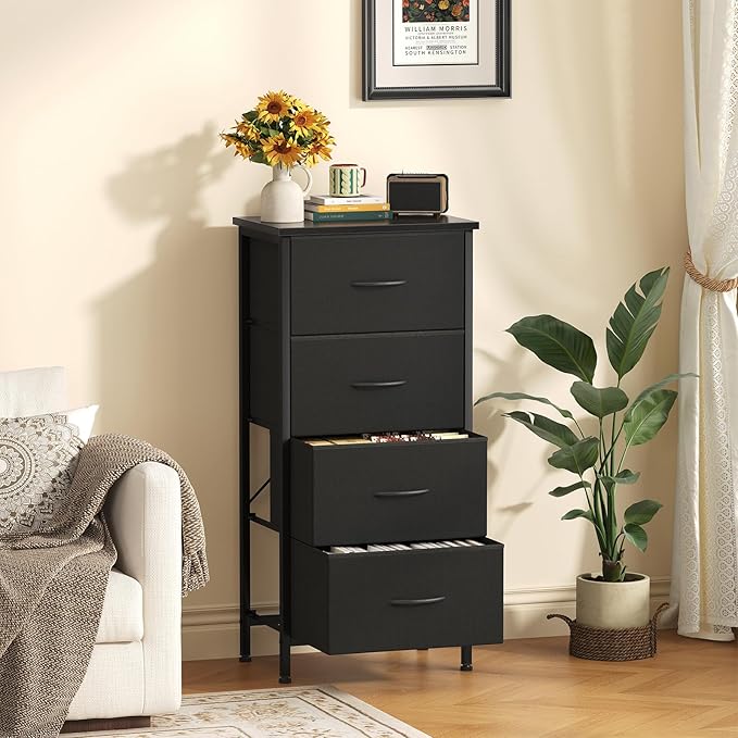 Sweetcrispy Dresser for Bedroom, 4 Drawer Storage Cabinet, Tall Nightstand | - Image 7
