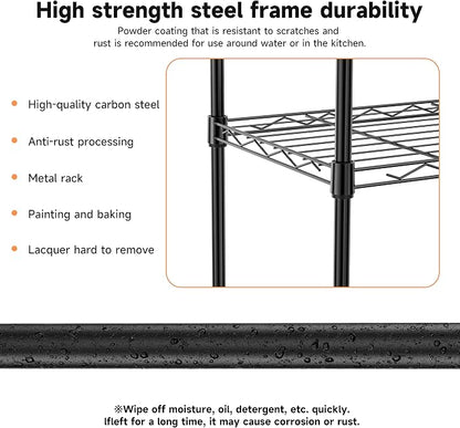 IZEUK 3 Tier Metal Wire Shelving Rack Storage Shelves - Image 7