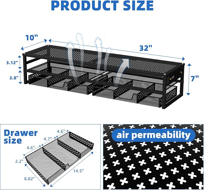Simple Trending 2 Tier Metal Monitor Stand Riser - Image 7