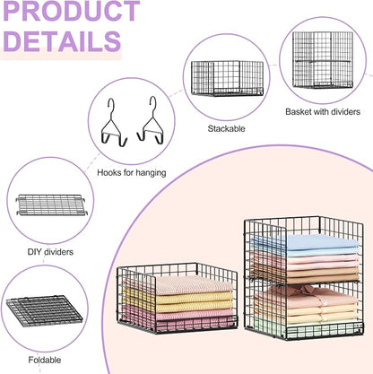 6 Tier Hanging Closet Organizers and Storage Stackable Hanging Closet Shelves - Image 4