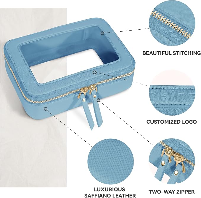 Prite Clear Makeup Bag Cosmetic Organizer Case Waterproof Travel Toiletry Bag - Image 4