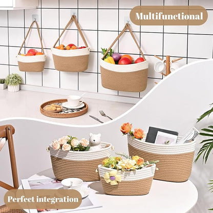 Hanging Basket, 3-Tier Woven Wall Basket - Image 5