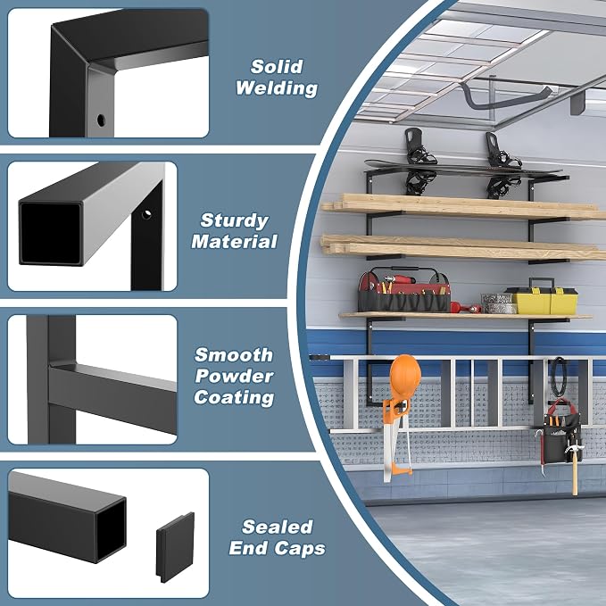 Ultrawall Lumber Storage Rack Wall Mount Wood Storage Racks, Metal Wood - Image 5