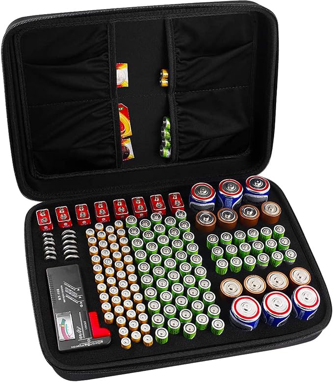 Comecase Hard Battery Organizer Storage Box, Carrying Case Bag Holder by COMECASE