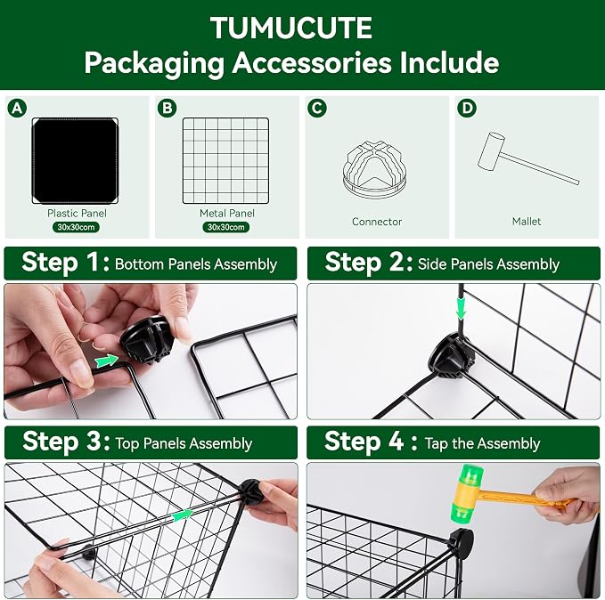 TUMUCUTE Wire Cube Storage Organizer, 12-Cube Metal Storage Shelves Bookshelf - Image 4