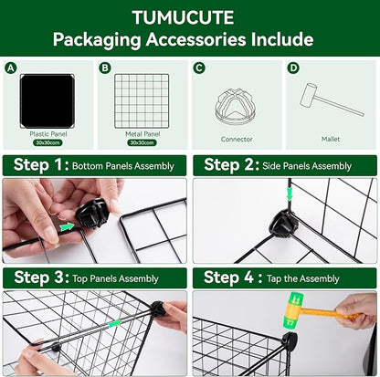 TUMUCUTE Wire Cube Storage Organizer, 12-Cube Metal Storage Shelves Bookshelf - Image 4