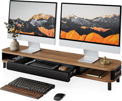 Fenge Monitor Stand with Large Drawer, 42.5 Inch Dual Monitor Riser by Fenge