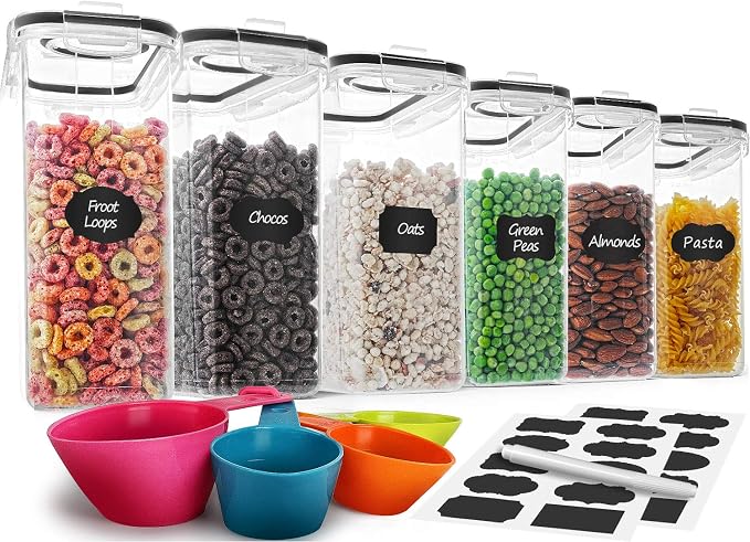 Cereal Container Set, MCIRCO Airtight Food Storage Containers Set of 6 by MMCIRCO
