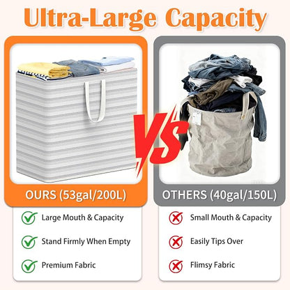XXXXXL 53gal Large Laundry Basket, Laundry Hamper 3 Section - Image 6