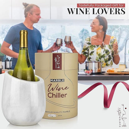 Gusto Nostro Marble Wine Chiller Bucket - 750ml Wine Bottle Cooler and - Image 5