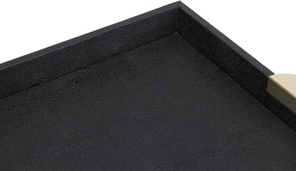 HofferRuffer Faux Leather Decorative Serving Tray, Elegant Coffee Table Ottoman - Image 4