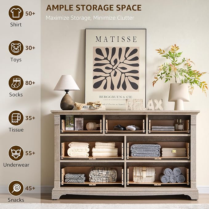 T4TREAM Farmhouse 7 Drawers Dresser - Image 4