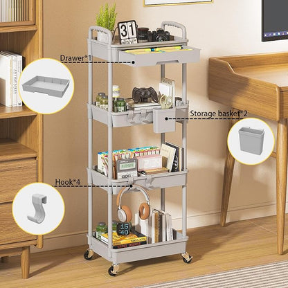 4 Tier Rolling Utility Cart - Image 3