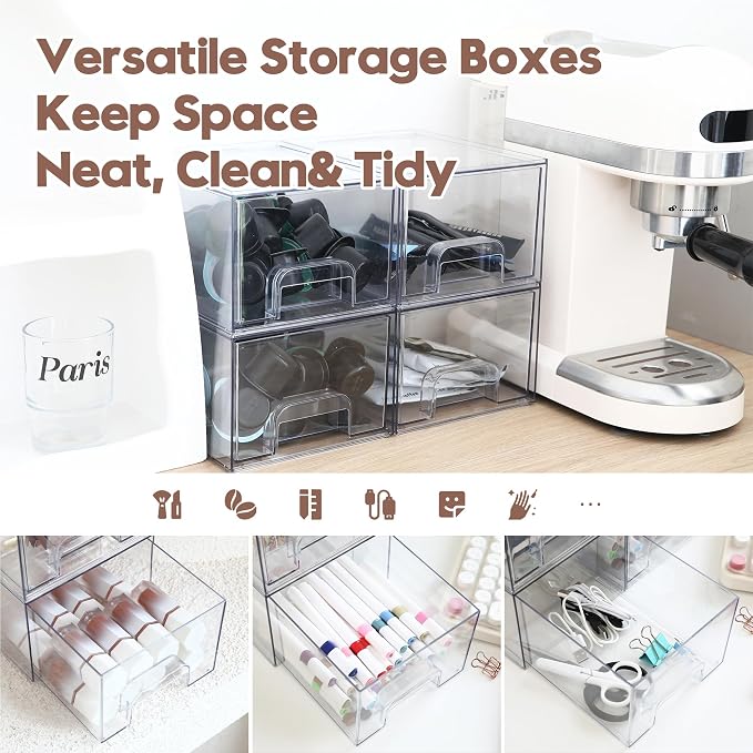 Sea Team 4-Pack Clear Makeup Organizer - Image 6