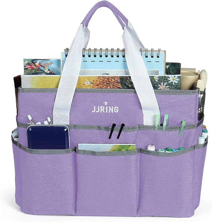 JJRING Craft Organizer Tote Bag, Large Art Storage Caddy - Image 3