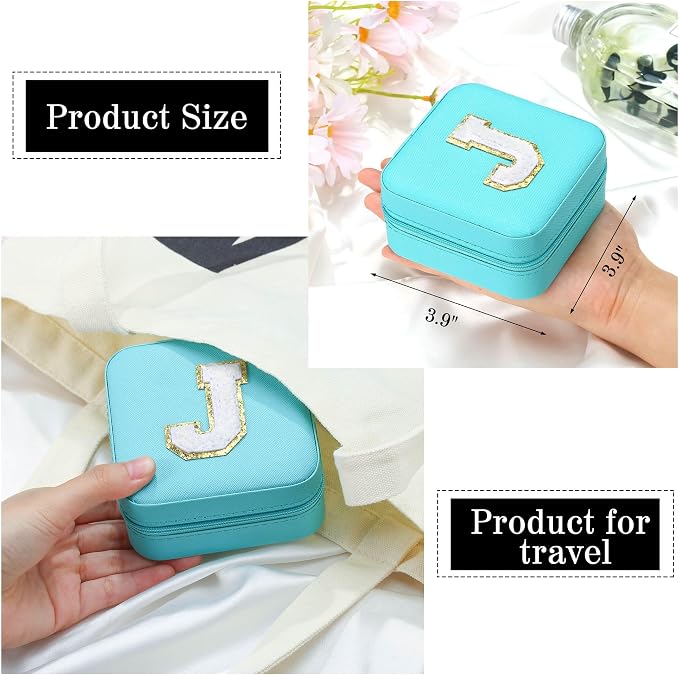 Parima Women's Jewelry Organizer | Necklace, Ring Holder | Aqua Blue Travel Gift - Image 4