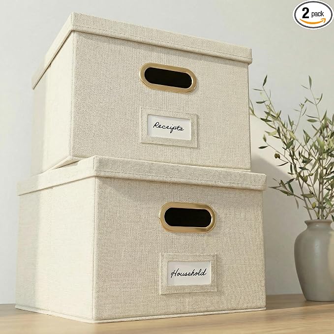 Decorative File Organizer Box Set of 2 by ZICOTO