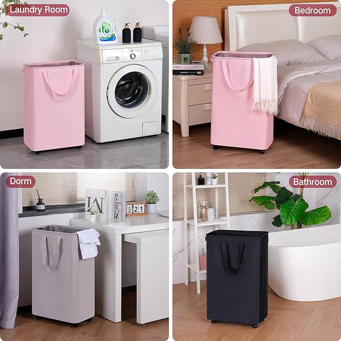 efluky Slim Rolling Laundry Basket - Image 6