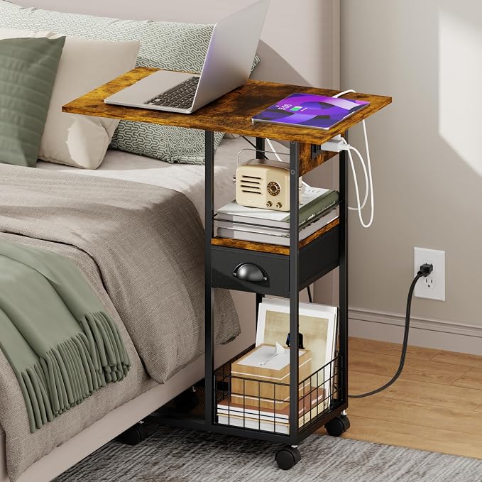 Rolling C-Shaped Side Table - Image 8