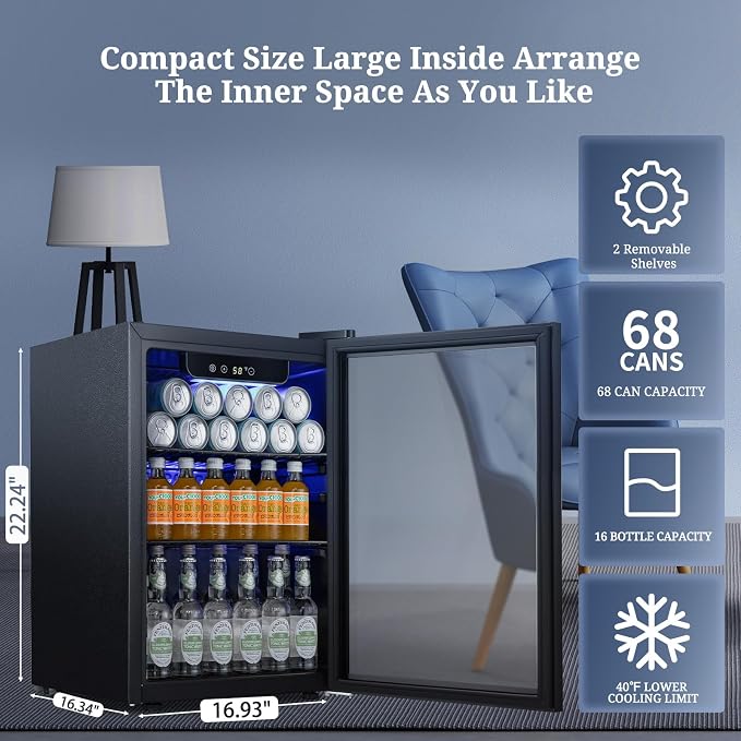 Antarctic Star Beverage Refrigerator Cooler 68 Can, Mini Fridge - Image 2