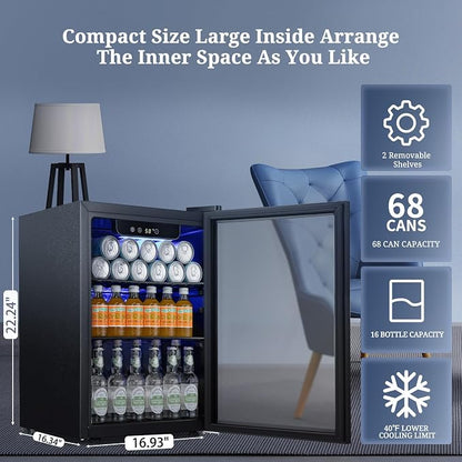 Antarctic Star Beverage Refrigerator Cooler 68 Can, Mini Fridge - Image 2