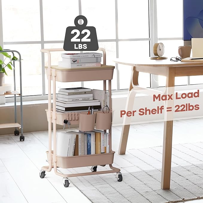 DTK 3 Tier Rolling Utility Cart - Image 6