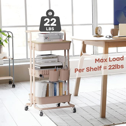 DTK 3 Tier Rolling Utility Cart - Image 6