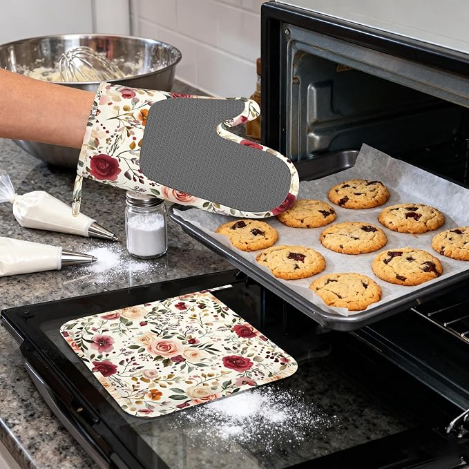 Spring Flowers Silicone Oven Mitts and Pot Holders - Image 4