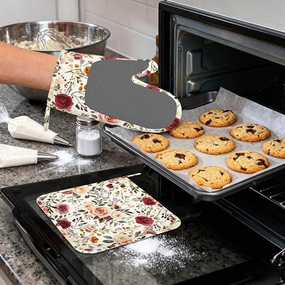 Spring Flowers Silicone Oven Mitts and Pot Holders - Image 4