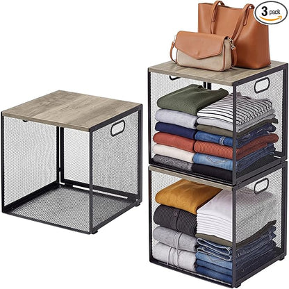 AceOrbit 3 Pcs Widened Stackable Closet Organizers and Storage by Unknown