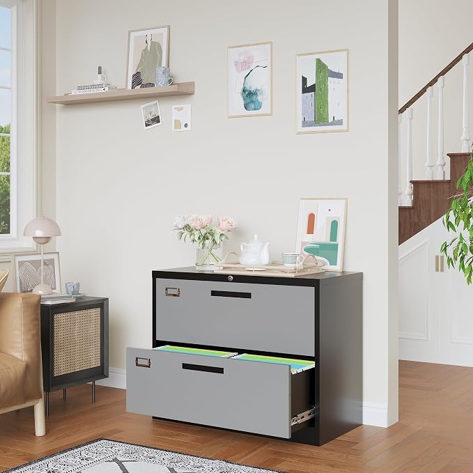 2 Drawer File Cabinet, Lateral Filing Cabinets - Image 7