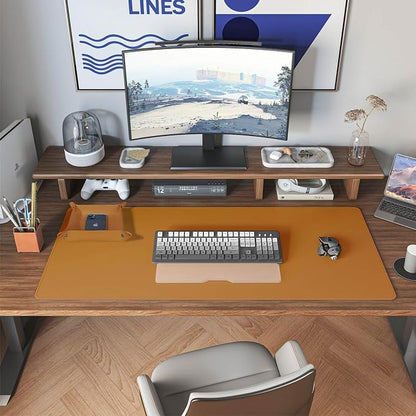 DAWNTREES Dual Sided Desk Mat, Leather Desk Pad, - Image 6
