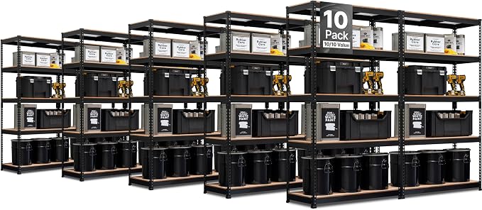 HOMEDANT 5-Tier Laminated Boltless Heavy Duty Metal Shelving Unit Adjustable by TheBestOrganizingSolution