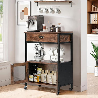 Catrimown Coffee Cart Station, Coffee Stand Station, Small Microwave Stand - Image 6
