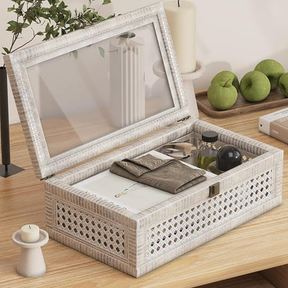 Rattan Decorative Box, Boho Display Boxes - Image 5