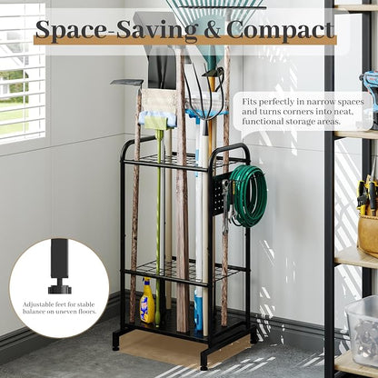Garden Tool Organizer, Garage Tool Storage Rack, Heavy Duty Metal - Image 5