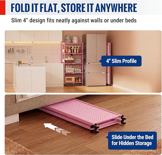 WORKPRO 5-Tier Folding Shelf, No-Assembly Metal Storage Rack - Image 8