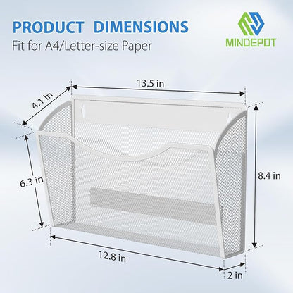MINDEPOT Magnetic Wall File Organizer, Hanging File Holder, 3 Pack, Powerful - Image 3