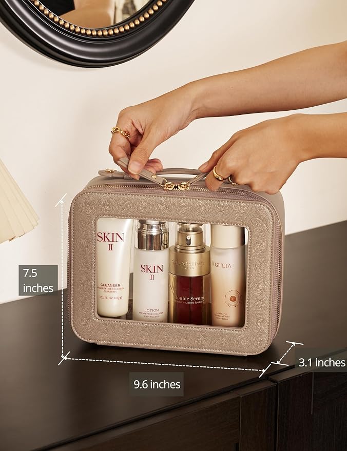 Popvibe Clear Makeup Bag Travel Cosmetic Case Transparent Toiletry Bag - Image 3