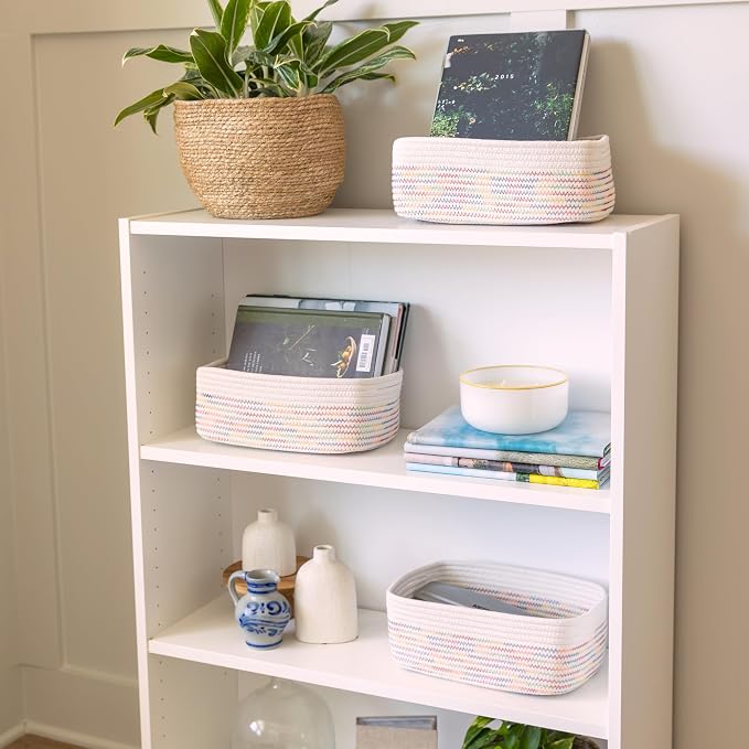 NaturalCozy 11.8"x8"x4.5” Rectangle Storage Baskets - Image 3