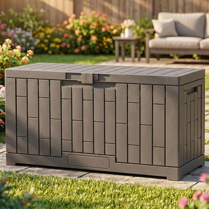 YITAHOME 60 Gallon Resin Deck Box, Weather Resistant Outdoor Rattan Storage Box by YITAHOME