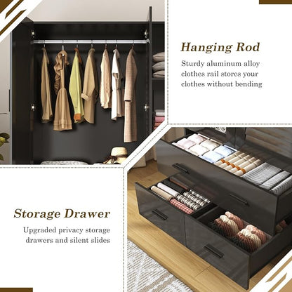 jiteentarou 3 Door Armoire Wardrobe Closet Cabinet - Image 7