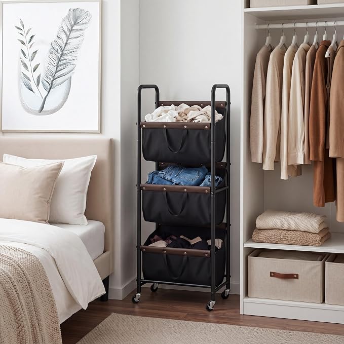 GRANNY SAYS 3 Section Tiered Laundry Sorter, Slim Vertical Laundry Hamper - Image 8
