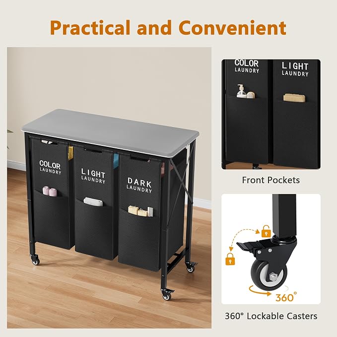 Gewudraw 3 Section Laundry Sorter - Image 6