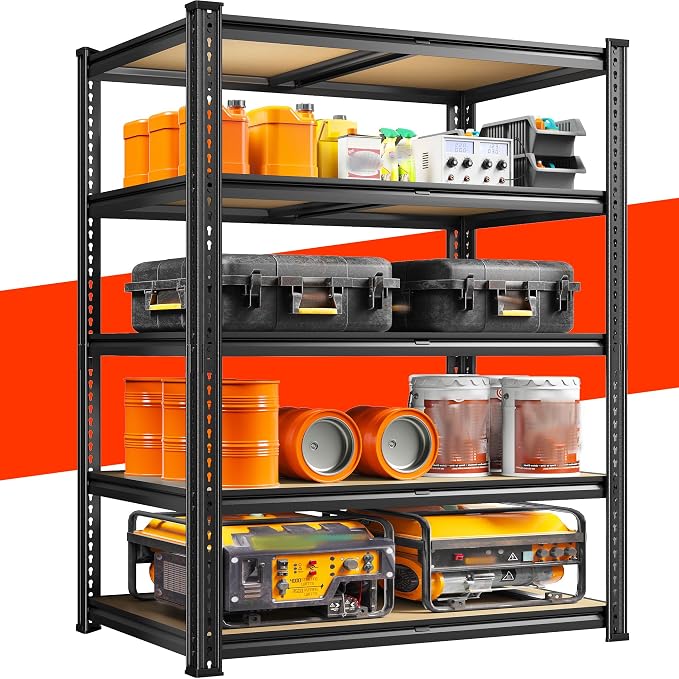 REIBII 72.05" H Storage Shelves 2300LBS Garage Shelving Heavy Duty Metal by REIBII