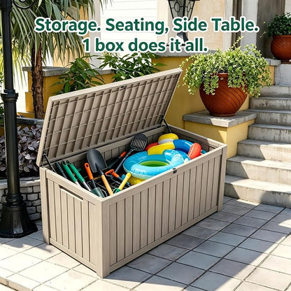 200 Gallon Waterproof Deck Box, Large Resin Outdoor Storage Box - Image 8