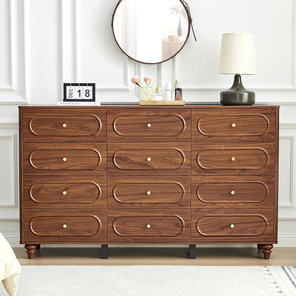 12 Drawer Fluted Dresser for Bedroom, Mid Century Modern Chest of Drawers - Image 3