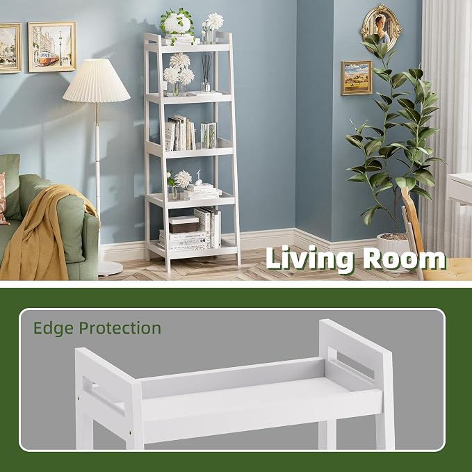 Bookshelf, 5 Tier Ladder Bookcase - Image 6