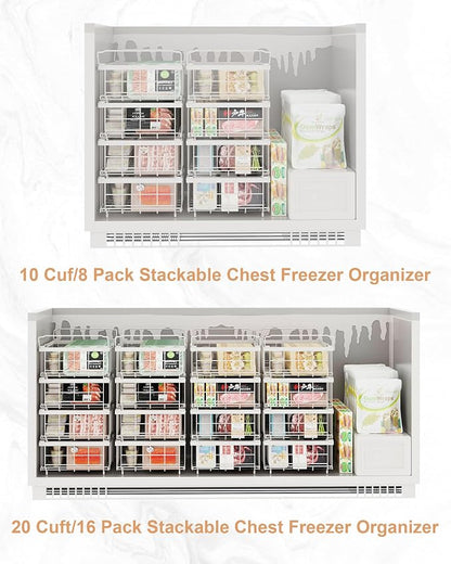 UMDONX 4 Pack Expandable Freezer Organizer Bins Large Freezer organizer Bins - Image 5