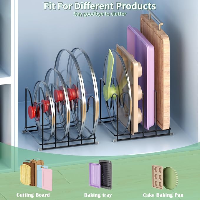 Pot Lid Organizer Rack, 1.6in Wide Cutting Board Organizer - Image 5